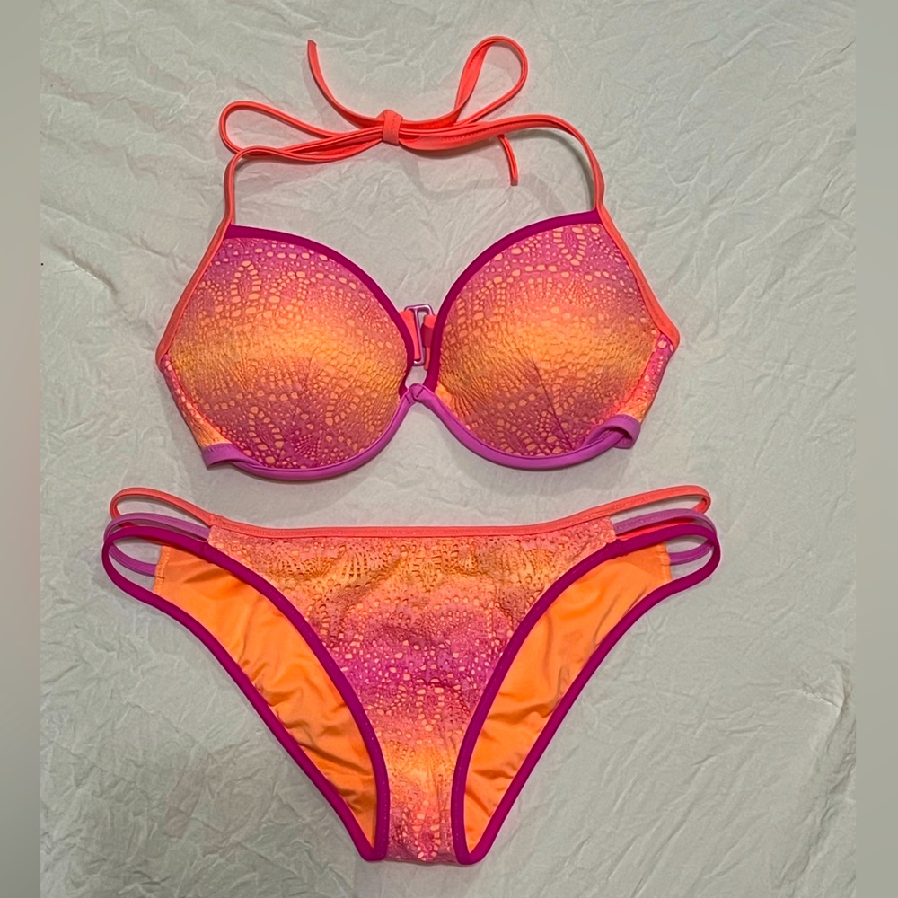 Victoria Secrets multi colored eyelet design bikini